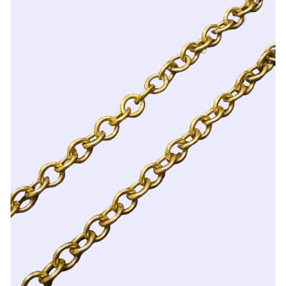 Vintage Designer Style 1980s Hammered Matte Gold Tone Scroll Pendant Necklace - Picture 5 of 9
